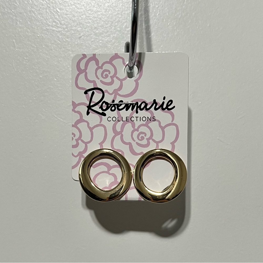 Rosemarie Collection Thick Hoop/Ring Earrings, Gold
